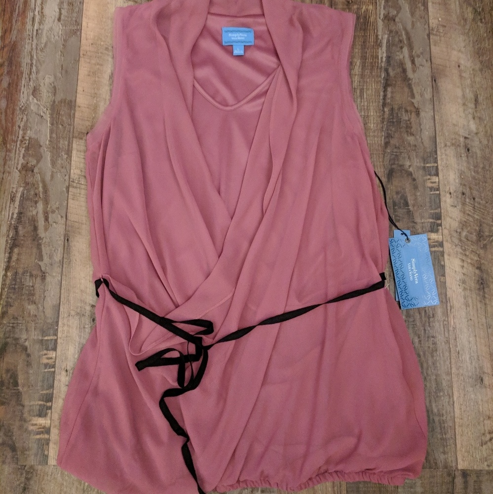 Draped blouson sleeveless top NWT